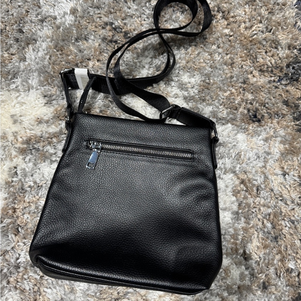 Genuine Leather Black Crossbody Bag